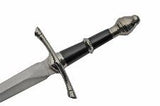 14" Medieval Silver & Black Fixed Blade Claymore Dagger's Handle (211351)