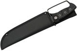 15" Black D-Guard Handle Hunting Fixed Blade Bowie Knife Sheathed View (211514-DG)