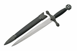 15" Medieval Crusader Celtic Fixed Blade Dagger W/ Scabbard For Sale (211166)