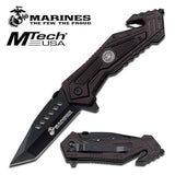 8.0" MTECH US Marine Spring Assisted Official Pocket Knife MA-1033BK - Frontier Blades