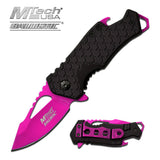 5.75" MTech USA Tactical Compact Mini Bottle Opener Pink Pocket Knife