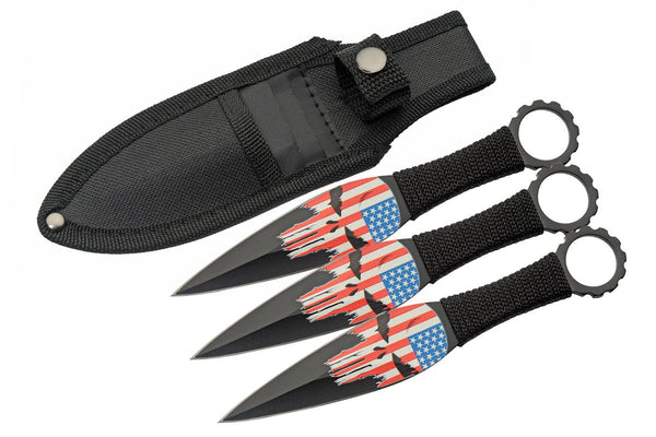 3 Pcs 7.5 Purple Tactical Skull Kunai Throwing Knife Blade