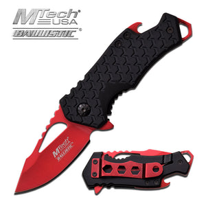 5.75" MTech USA Tactical Compact Mini Bottle Opener Red Pocket Knife