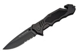 8.5" Tac Force Night Folder Rescue Black Outdoor Tactical Pocket Knife