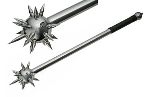 33.5" Medieval Silver Morning Star Ball Spike Mace Weapon For Sale (901146-SL)