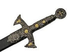 33" Medieval Knights Templar Rose Gold Short Sword's Artistic Crusader Handle (926928)
