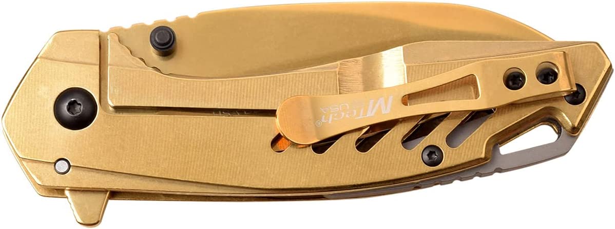 Mtech Gold Framelock A/O Folding Knife Pocket Folder MT-A1133GD