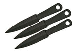 4.5" Arrow Point 3 Piece Ninja Black Throwing Knives (203072)