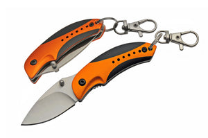 4.75" Orange Small Camping Hunting Pocket Knife For Sale