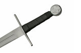 40" Medieval Cross Historical Silver Black Battle Ready Sword's Wrapped Handle (901140-BI)