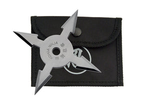 4" Four Point Silver Throwing Star For Sale - Frontier Blades