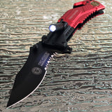 8.5" Tac Force Speedster Model Fire Fighter Red Pocket Knife - Frontier Blades
