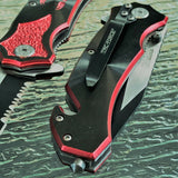 8" TAC FORCE SPRING ASSISTED TACTICAL RED SCORPION FOLDING POCKET KNIFE OPEN NEW - Frontier Blades