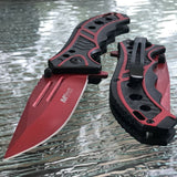8.25" MTech USA Ballistic Tactical Red Spring Assisted Pocket Knife - Frontier Blades