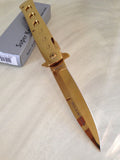 9" Tac Force Godfather Gold Mirror Tactical Stiletto Pocket Knife - Frontier Blades
