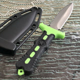 6.5" Z-Hunter Zombie Neck Knife Green Handle Spear Point Dagger Blade - Frontier Blades