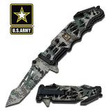 Official US Army Spring Assisted Military Tactical Tanto Pocket Knife - Frontier Blades