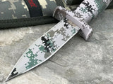 9" MTech Digital Camo Fixed Blade Dagger Military Boot Knife w/ Sheath - Frontier Blades