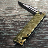 9" Tac Force Military Bowie Green Sawback Pocket Knife - Frontier Blades