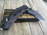 8.25" Tac Force Tactical Black Curved Blade Assisted Pocket Knife - Frontier Blades