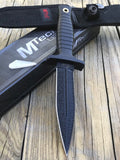 9" MTech Tactical Fixed Blade Dagger Double Edge Boot Knife w/ Sheath - Frontier Blades