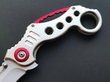 7.75" Tac Force White & Red Ninja Karambit Pocket Knife - Frontier Blades