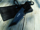 7" Survival Combat Fixed Tactical Black Tanto Blade Hunting Knife - Frontier Blades
