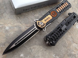 8.5" Tac Force EMS EMT Assisted Stiletto Dagger Orange Pocket Knife - Frontier Blades