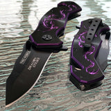 7.25" Tac Force Purple Dragon Fantasy Mini Pocket Knife (TF-759BP) - Frontier Blades
