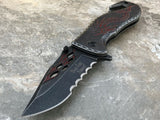 8" Dark Side Blades Fantasy Stonewashed Red Dragon Knife DS-A026RD - Frontier Blades