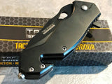 TWO 6.5" TAC FORCE SPRING ASSISTED TACTICAL FOLDING POCKET KNIFE OPEN TF-903BK - Frontier Blades