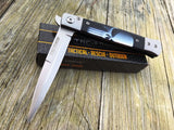 8.5" Tac Force Punisher Skull Stiletto Spring Assisted Pocket Knife - Frontier Blades