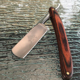 9.5" Straight Edge Steel Folding Razor Wood Handle Shaving Knife - Frontier Blades