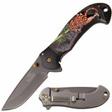 7.75" Tiger Asian Bamboo Titanium Spring Assisted Folding Pocket Knife - Frontier Blades