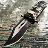 7.5" Tac Force White Snow Camo Rescue Assisted Pocket Knife - Frontier Blades
