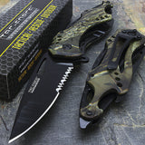 8" TAC FORCE ASSISTED OPEN HUNTING GREEN CAMO KNIFE (TF-705GC) - Frontier Blades