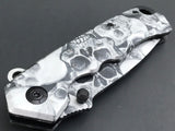 Zombie Skull Gothic White Black Gray Assisted Folding Pocket Knife - Frontier Blades