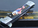 8.5" Tac Force American Eagle USA Flag Stiletto Tactical Pocket Knife - Frontier Blades