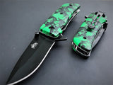 8" Master USA Assisted Open Stonewashed EDC Pocket Knife MU-A005GN - Frontier Blades