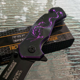 7.25" Tac Force Purple Dragon Fantasy Mini Pocket Knife (TF-759BP) - Frontier Blades