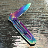 7" Tac Force Rainbow Titanium Spring Assisted Pocket Knife TF-843 - Frontier Blades