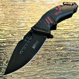 8" MTech USA Assisted Tactical Black Red EDC Folding Pocket Knife - Frontier Blades