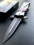 9" Tac Force Assisted Red Tactical Crusader Cross Collector Knife - Frontier Blades