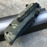 8" Master USA Military Green Digital Camo EDC Folding Pocket Knife - Frontier Blades