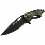 8" TAC FORCE ASSISTED OPEN HUNTING GREEN CAMO KNIFE (TF-705GC) - Frontier Blades