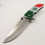 8" Tac Force Marijuana Cannabis Spring Assisted Folding Pocket Knife - Frontier Blades