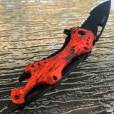 Spring Assisted Tactical Hunting Camping ORANGE CAMO Folding Pocket Knife Open - Frontier Blades