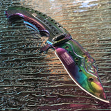 8.75" Tac Force Mermaid Tactical Rainbow Fantasy Folding Pocket Knife - Frontier Blades
