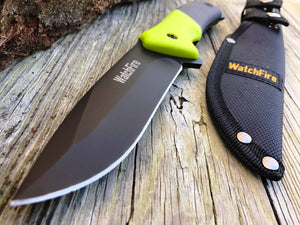 10" WatchFire Full Tang Survival Knife Green Handle Tactical Machete - Frontier Blades