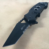 8.5" MTech USA Black Spring Assisted Tanto Blade Pocket Knife - Frontier Blades